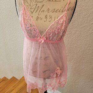 Pink Sheer Babydoll Lingerie